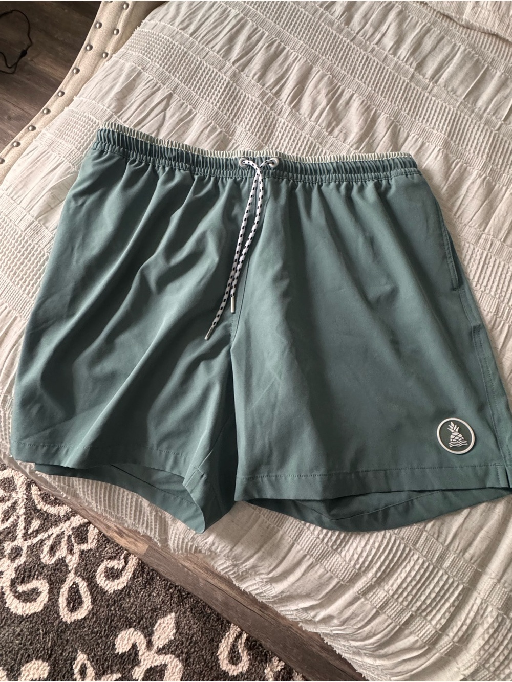 chubbies Teal Elastic-Waist Athletic Shorts with Drawstring